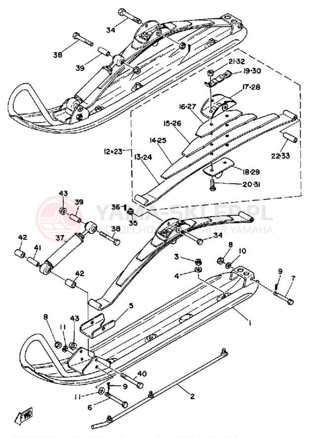 Schemat "płozy" do Yamaha SRX440D