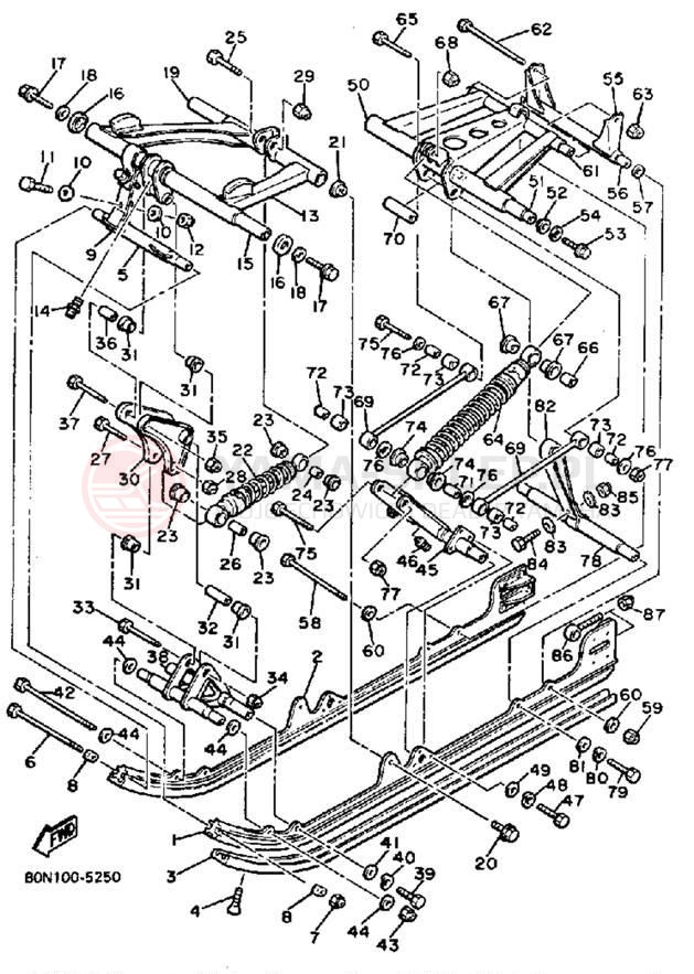 Schemat "Zawieszenie gąsiennicy" do Yamaha V-MAX VMX540J