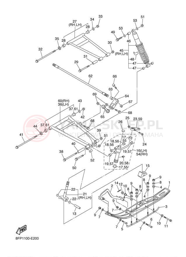 Schemat "płozy" do Yamaha APEX RTX RX10RTL