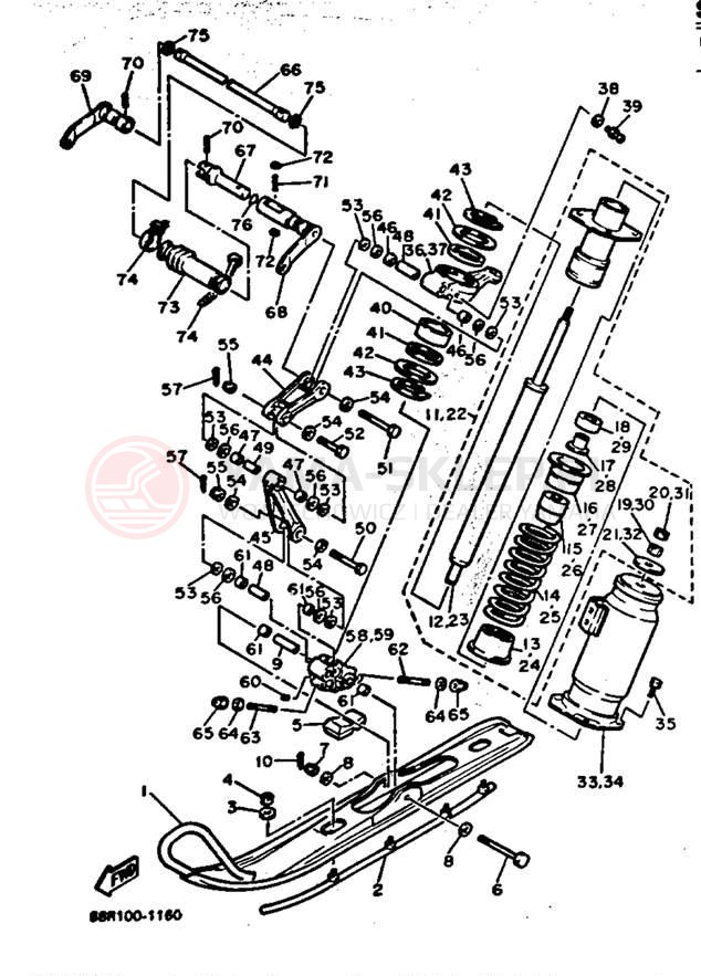 Schemat "płozy" do Yamaha EXCITER II EX570R