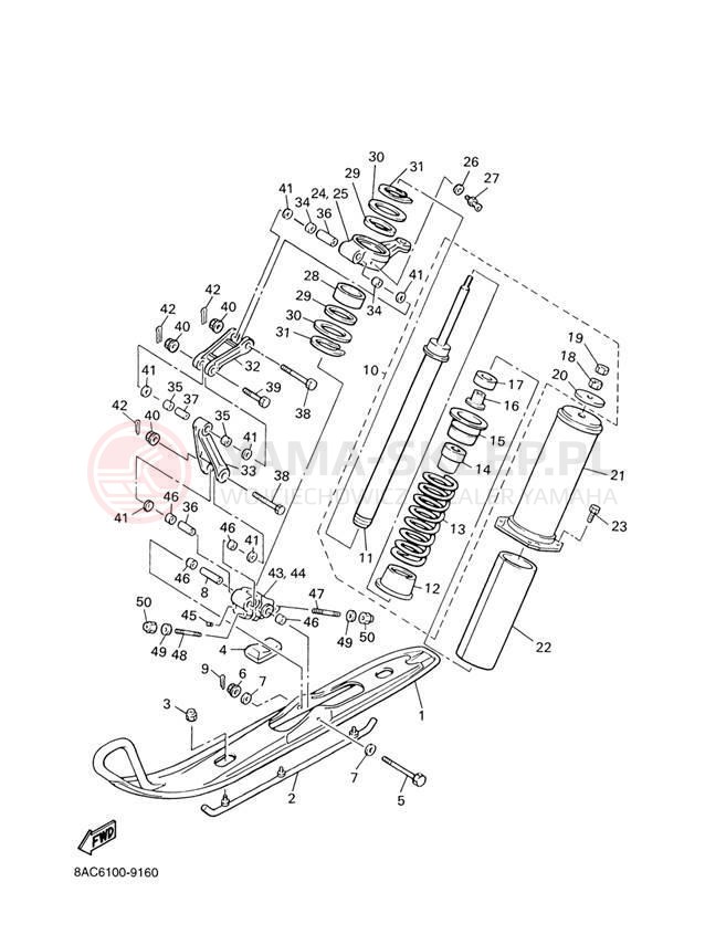 Schemat "płozy" do Yamaha VK 540 III VK540EH
