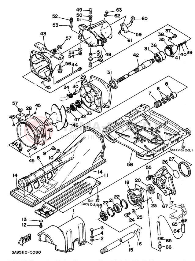 Schemat "JET UNIT" do Yamaha WAVE RUNNER III WRA650T