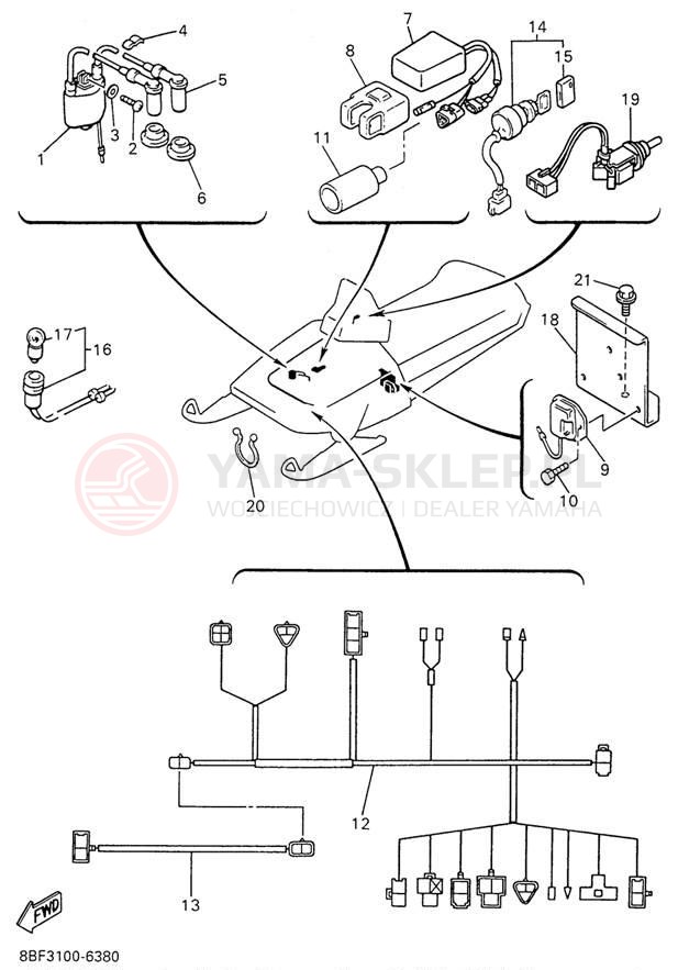 Schemat "układ elektryczny" do Yamaha PHAZER II PZ480W