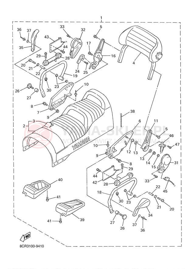 Schemat "siedzenie" do Yamaha SX500R SX500D