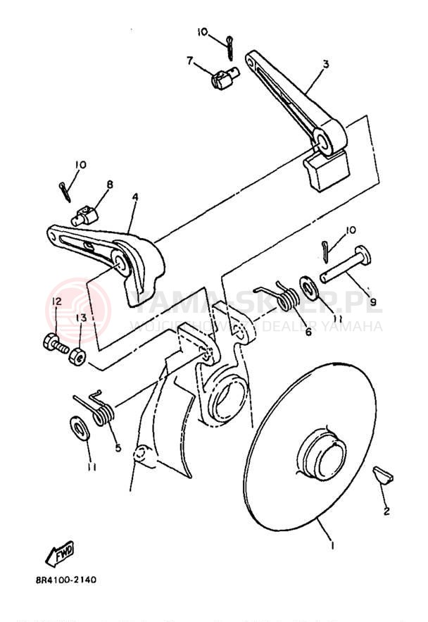 Schemat "hamulec" do Yamaha BRAVO LT BR250TB