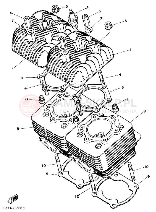 Schemat "cylinder" do Yamaha SRV SR540L