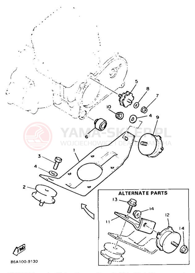 Schemat "Mocowanie silnika" do Yamaha BRAVO LT BR250TU