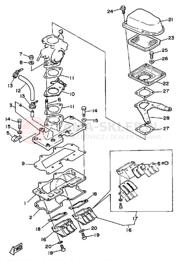 Schemat "Filtr powietrza" do Yamaha WR650P