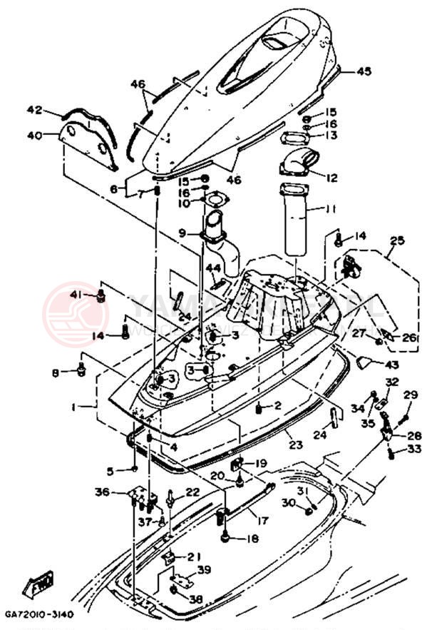 Schemat "ENGINE HATCH" do Yamaha WAVE BLASTER WB700S