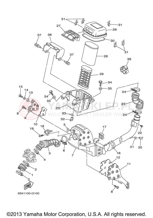Schemat "Wtrysk paliwa" do Yamaha RHINO 700FI YXR70FXR/YXR70FXGR