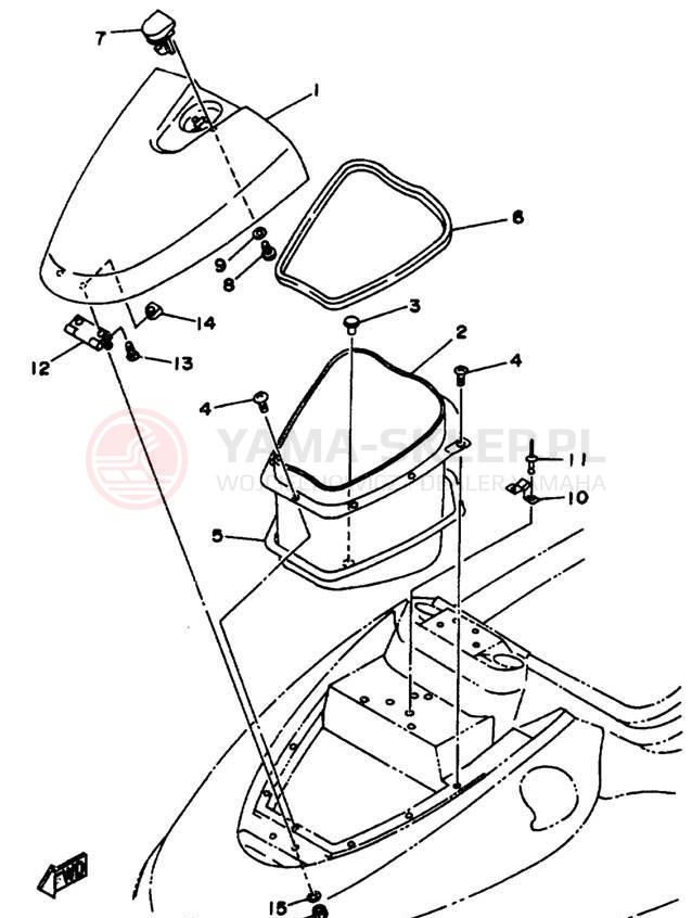 Schemat "ENGINE HATCH" do Yamaha WAVE BLASTER II WB760V