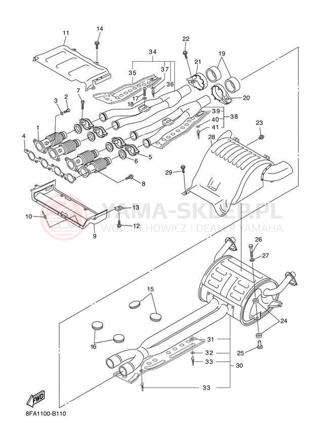 Schemat "Wydech końcowy" do Yamaha RX-1 MOUNTAIN RX10MH/RX10H