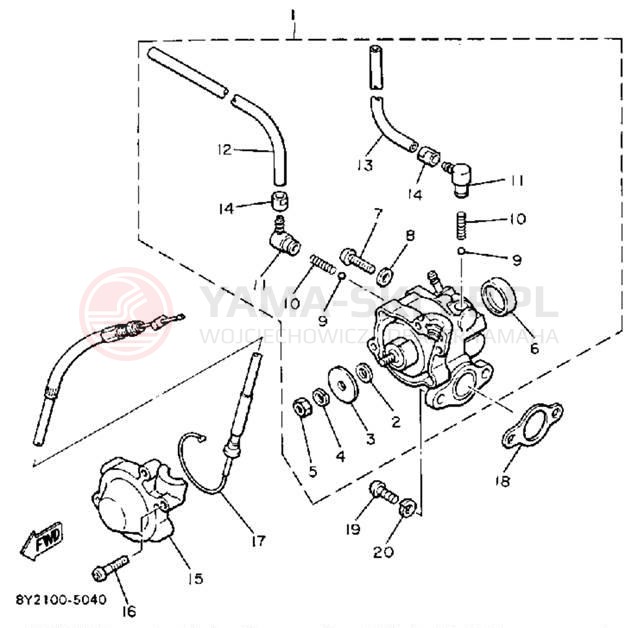 Schemat "Pompa olejowa" do Yamaha ENTICER 340 ET340M