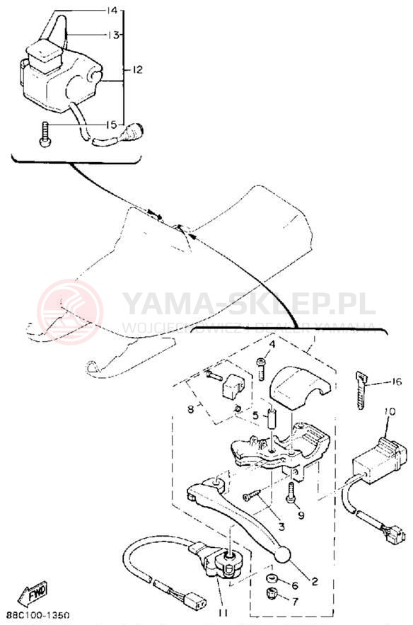 Schemat "układ elektryczny" do Yamaha BRAVO LT (LONG TRACK) BR250TT