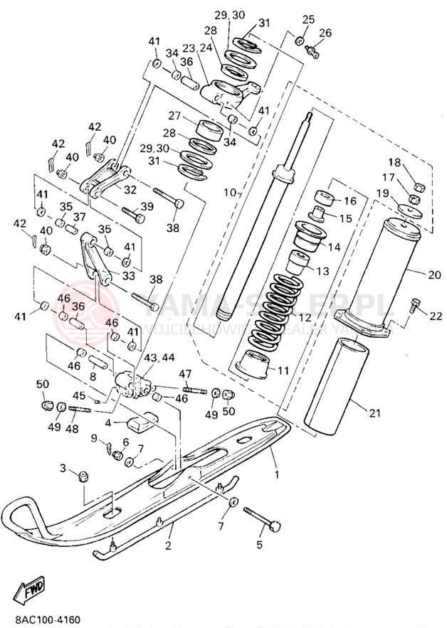 Schemat "płozy" do Yamaha VK540 II VK540EU