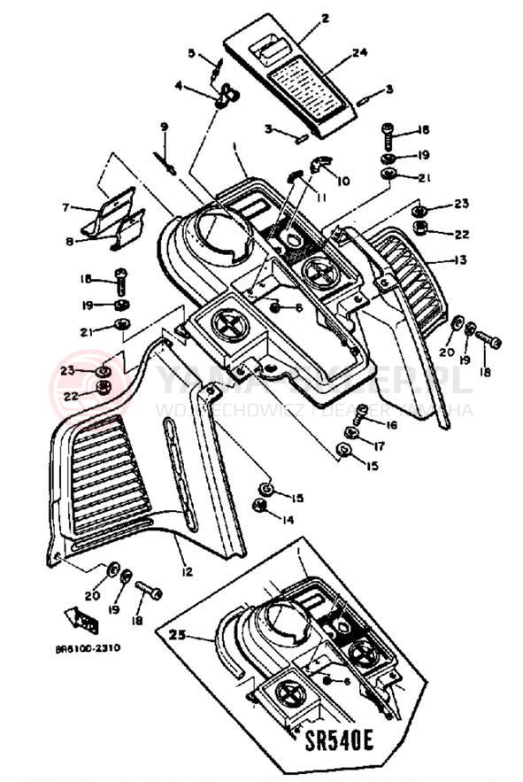Schemat "INSTRUMENT PANEL" do Yamaha SR540F