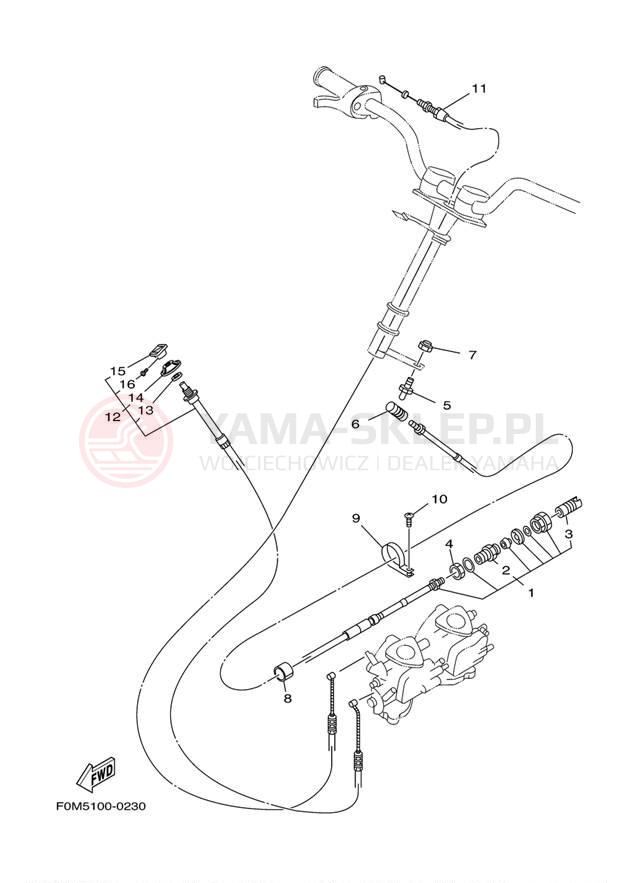 Schemat "Układ chlodzenia" do Yamaha XL700 XL700B