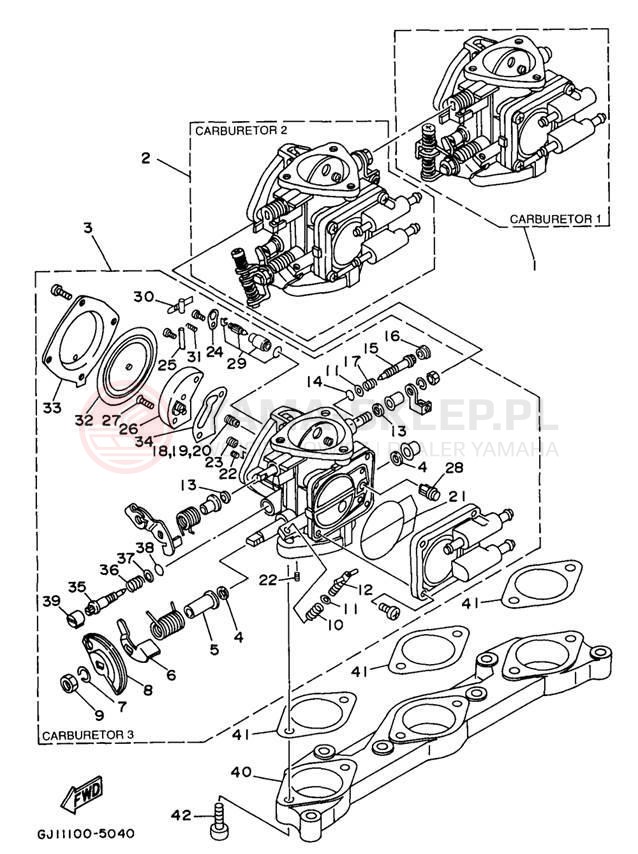 Schemat "Gaźnik" do Yamaha WAVE VENTURE 1100 WVT1100V