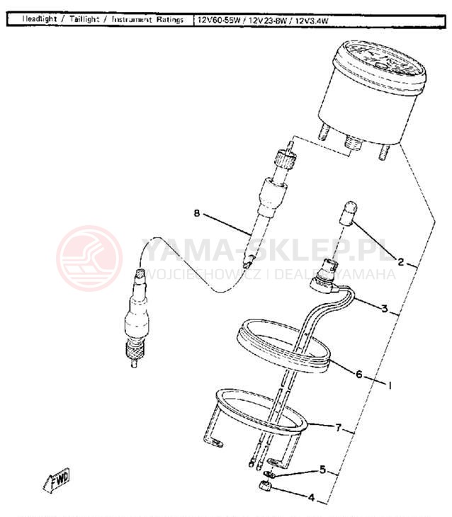 Schemat "Prędkościomierz" do Yamaha SRX440C