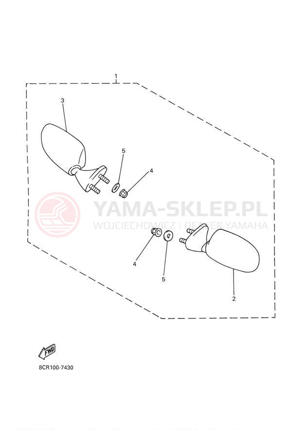 Schemat "Lusterko wsteczne" do Yamaha VMAX 500 VX500D