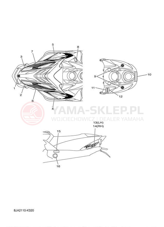 Schemat "naklejki" do Yamaha RS VECTOR GT RS90GTAS