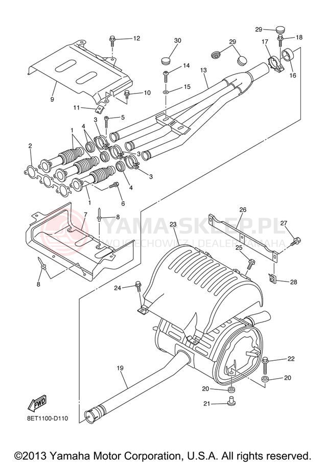 Schemat "Wydech końcowy" do Yamaha RS VENTURE RST90XR/RST90GTXS