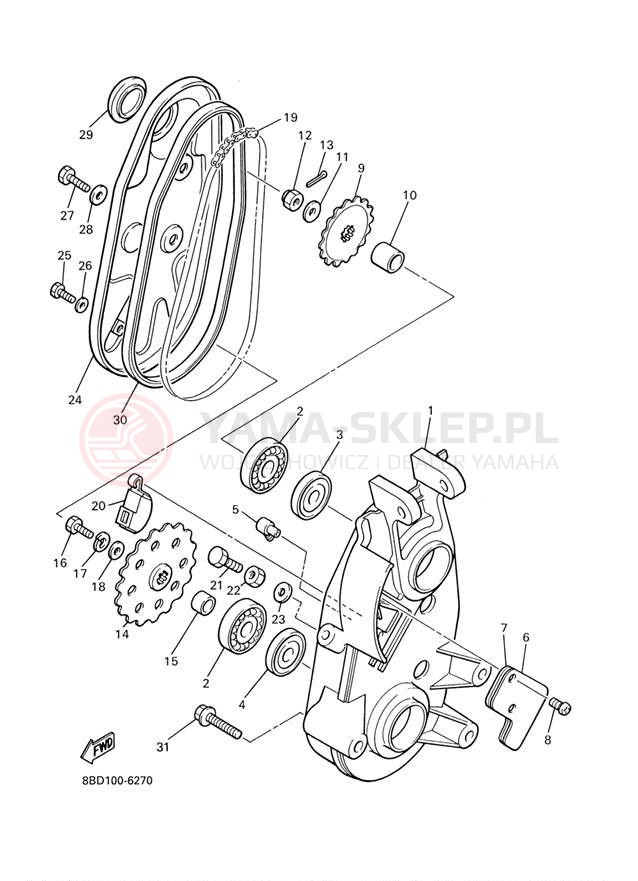 Schemat "Układ napędowy" do Yamaha BRAVO T BR250TZ