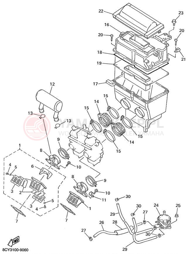 Schemat "Wtrysk paliwa" do Yamaha VT500C/VX500ERC