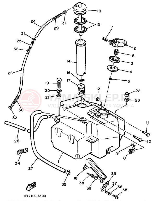 Schemat "zbiornik paliwa" do Yamaha EXCEL III EC340J