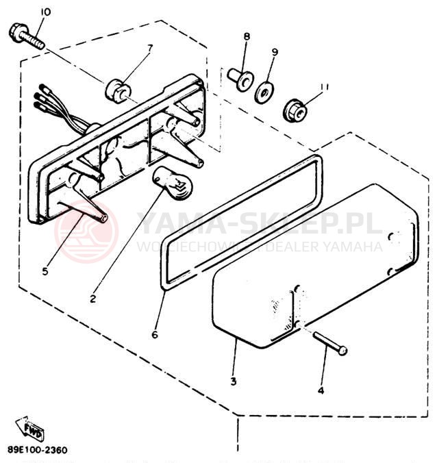 Schemat "lampa tył" do Yamaha EX570ET
