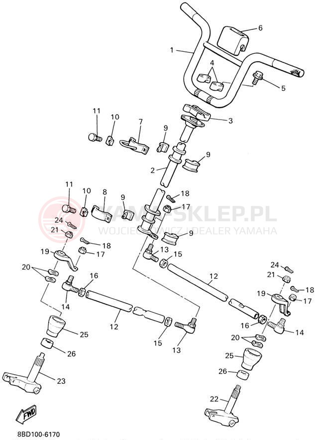 Schemat "Półki zawieszenia" do Yamaha BRAVO LT BR250TD
