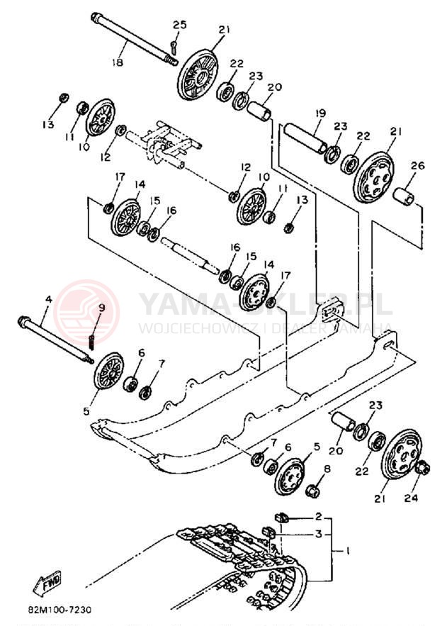 Schemat "Zawieszenie gąsiennicy" do Yamaha EXCITER EX570L