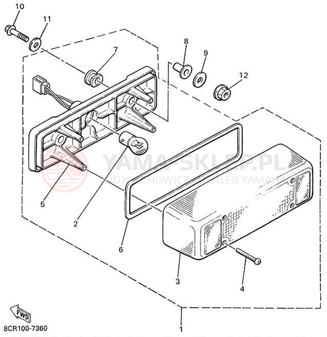 Schemat "lampa tył" do Yamaha PHAZER 500 PZ500C