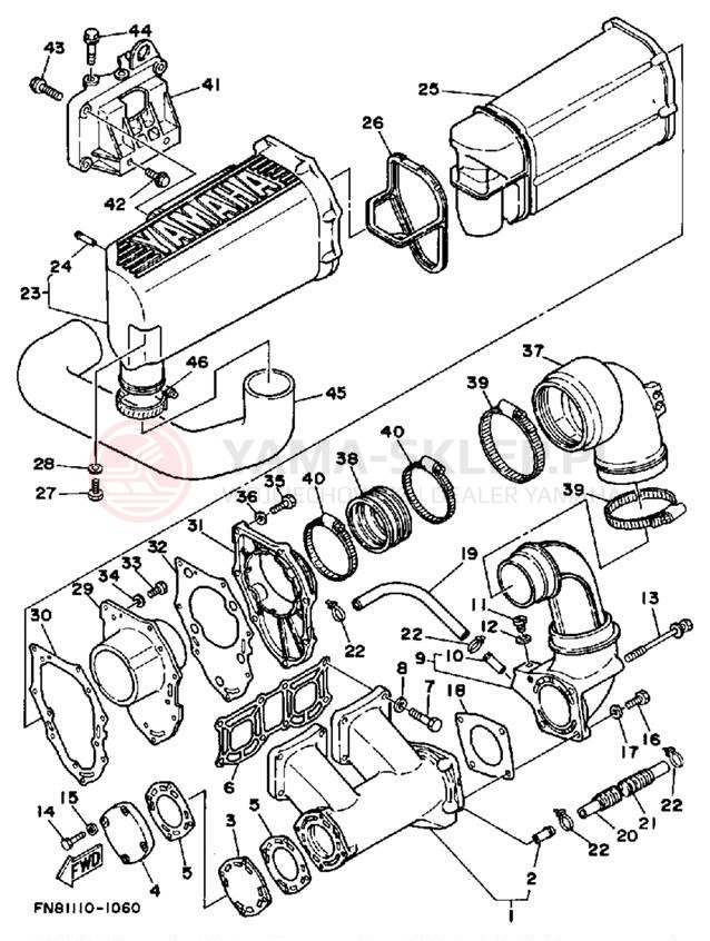 Schemat "wydech" do Yamaha WRB650P_61