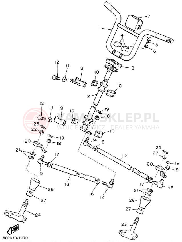 Schemat "Półki zawieszenia" do Yamaha BRAVO LT (LONG TRACK) BR250TT