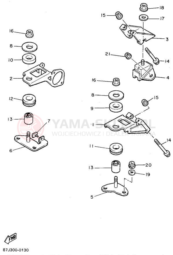Schemat "Mocowanie silnika" do Yamaha PHAZER II PZ480V