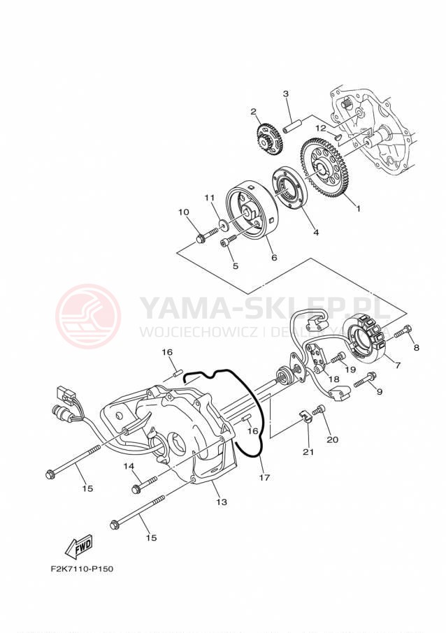 Schemat "prądnica" do Yamaha SX210 LAT1100CP/LAT1100DP