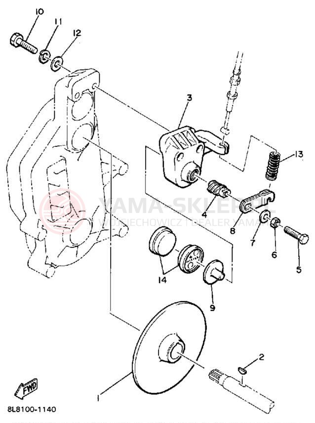 Schemat "hamulec" do Yamaha V-MAX VMX540H