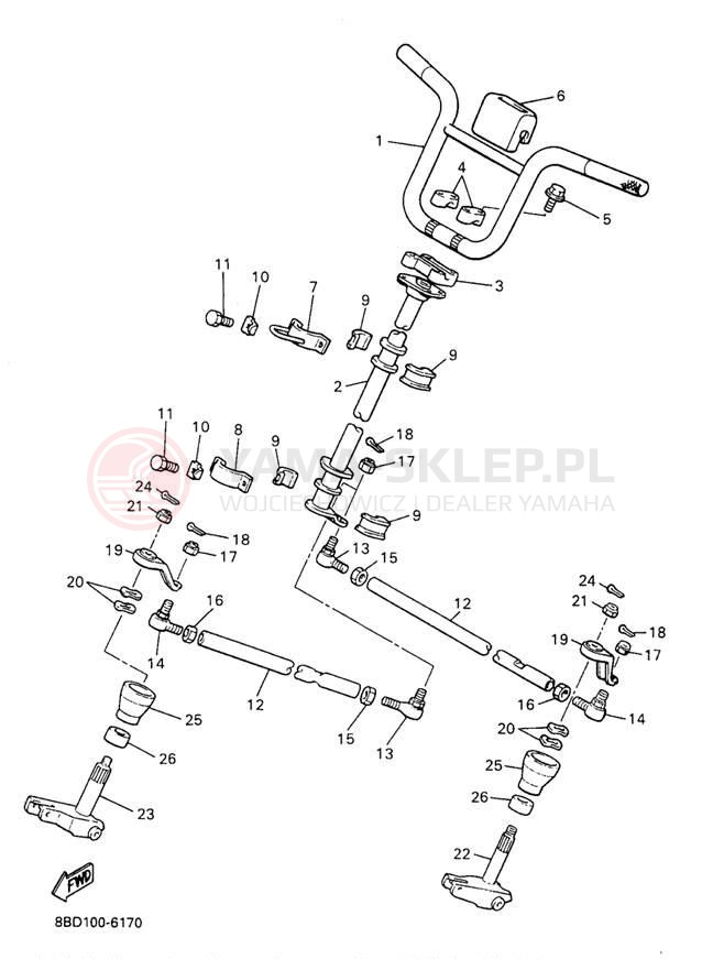 Schemat "Półki zawieszenia" do Yamaha BRAVO LT BR250TA