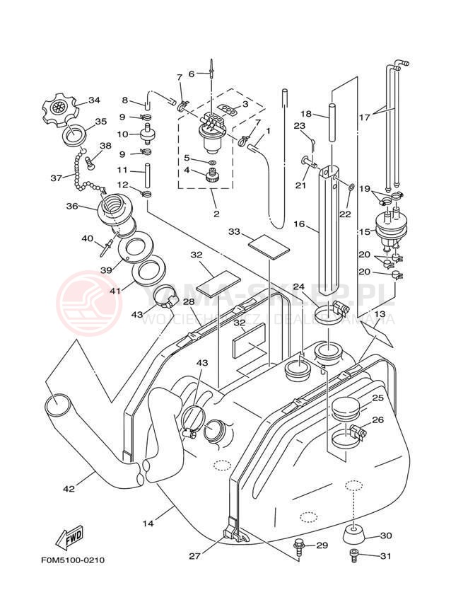 Schemat "zbiornik paliwa" do Yamaha XL700 XL700Y