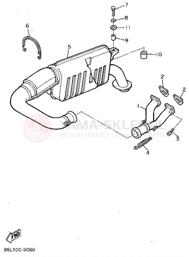 Schemat "Wydech końcowy" do Yamaha OVATION LE CS340EU