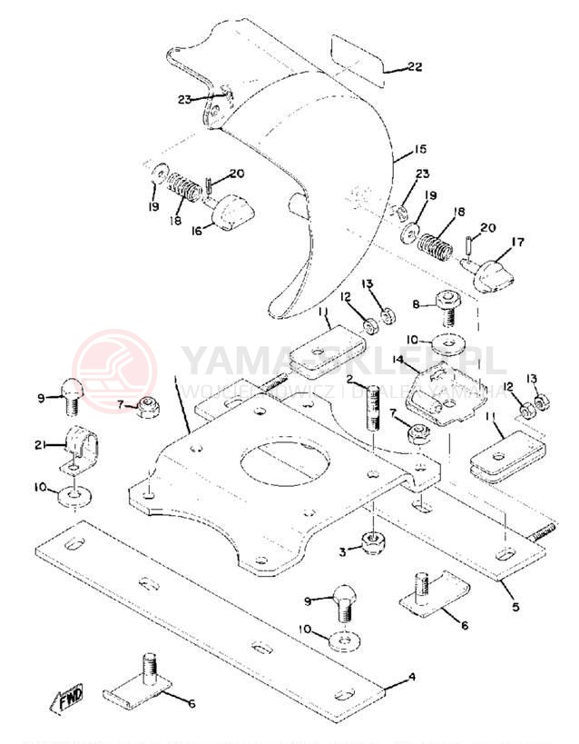 Schemat "Mocowanie silnika" do Yamaha PR440