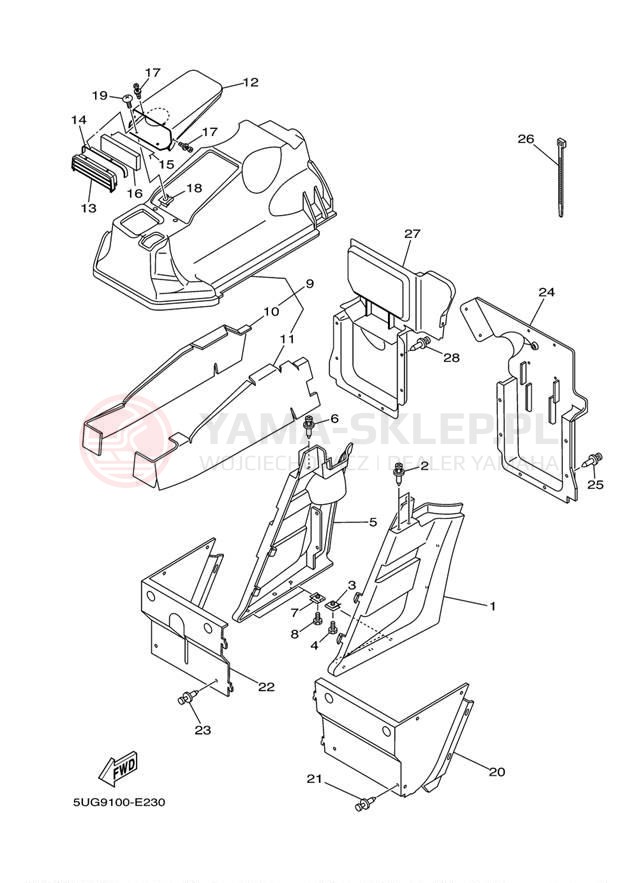 Schemat "WITH DOORS" do Yamaha RHINO 660 YXR66FW