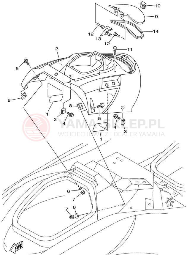 Schemat "ENGINE HATCH" do Yamaha WAVE RUNNER SUV1200 SV1200X