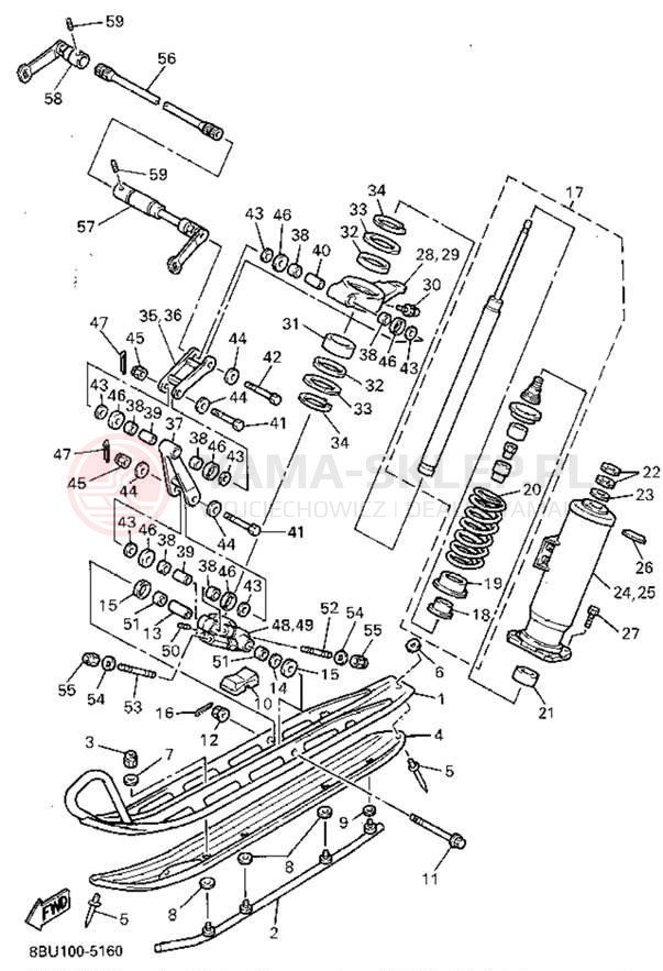 Schemat "płozy" do Yamaha VMAX-4 800 VX800V
