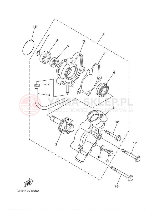 Schemat "Pompa wody" do Yamaha RHINO 450 4WD YXR45FAVGR