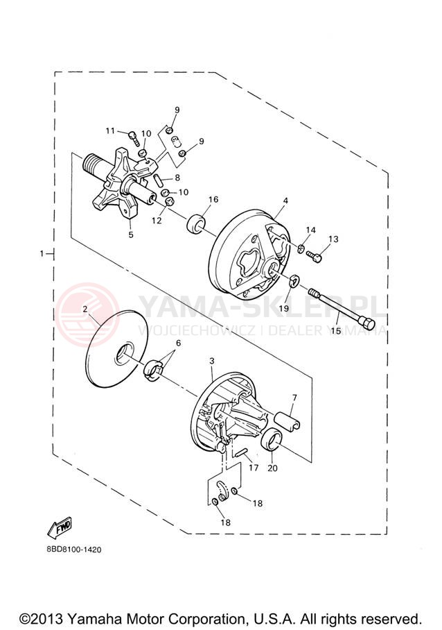Schemat "REBUILD KIT" do Yamaha BR250TX