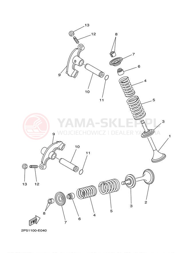 Schemat "zawory" do Yamaha RHINO 450 YXR45FW