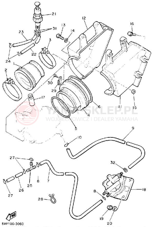 Schemat "Filtr powietrza" do Yamaha BRAVO LT (LONG TRACK) BR250TT