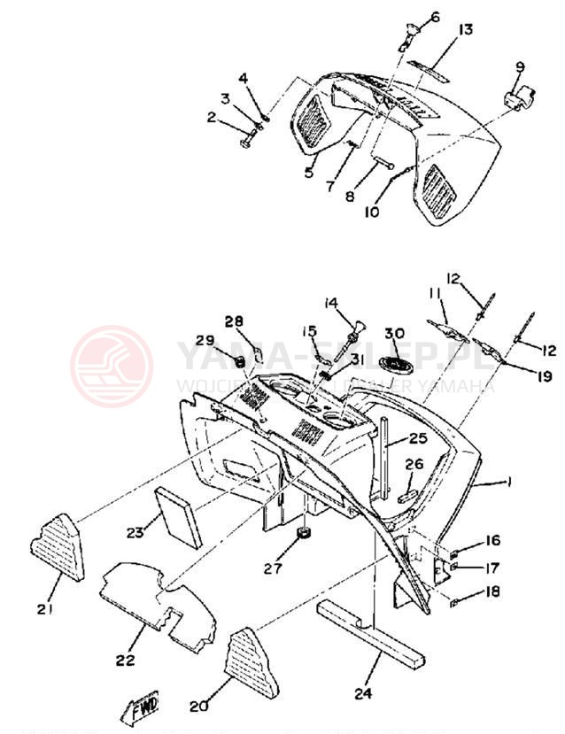 Schemat "ENGINE COWL" do Yamaha GP440A